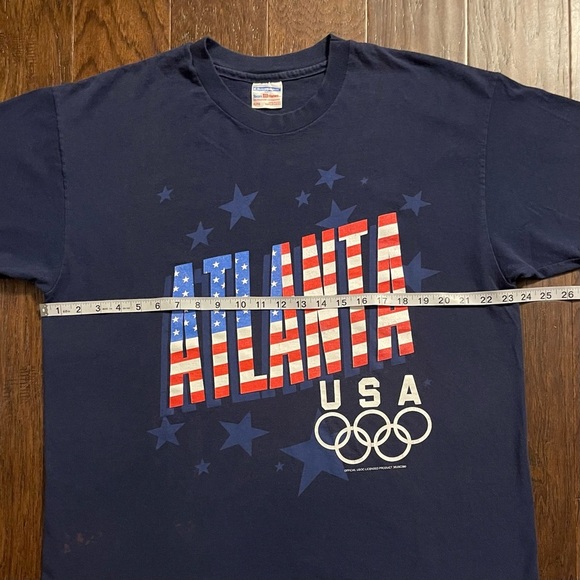 VTG 1996 Atlanta Olympics T-Shirt Champion x Team Hanes USA Made Single Stitch - Picture 5 of 7